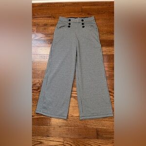 Max Studio London Ponte’- Sailor Houndstooth  Black/Cream Wide Leg Pants Sz L